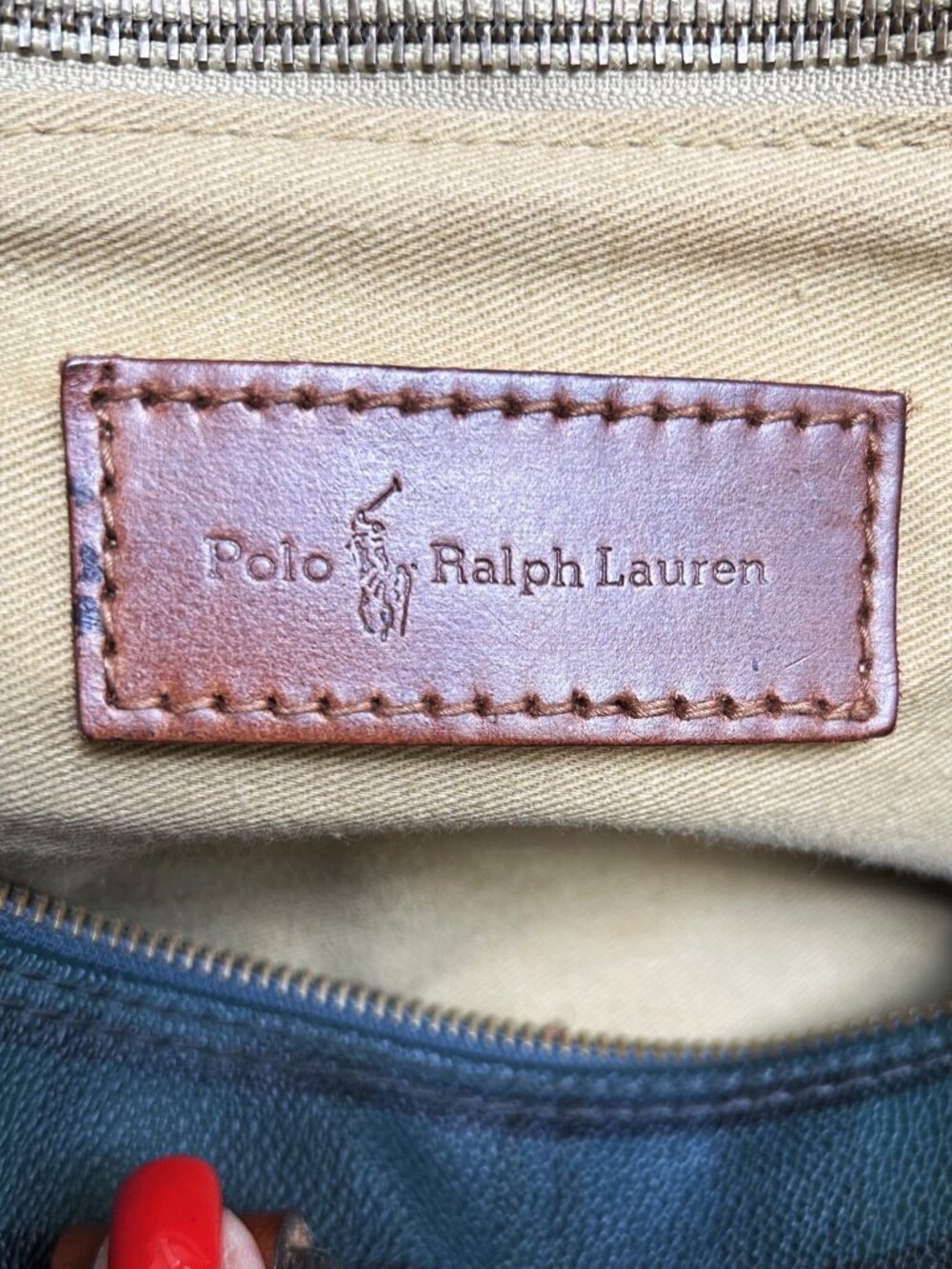 POLO RALPH LAUREN Tartan Plaid Boston Bag, Forest Green, Navy - Picture 3 of 15